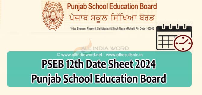 Punjab Board 12th Class Exam Schedule 2024 Download PDF